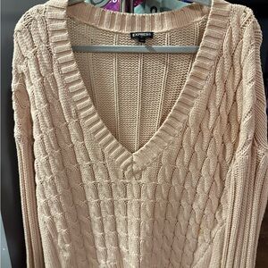 Express Women's Cream Cable Knit Sweater